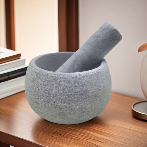 天然原石捣蒜器顾仙寒青石蒜臼子