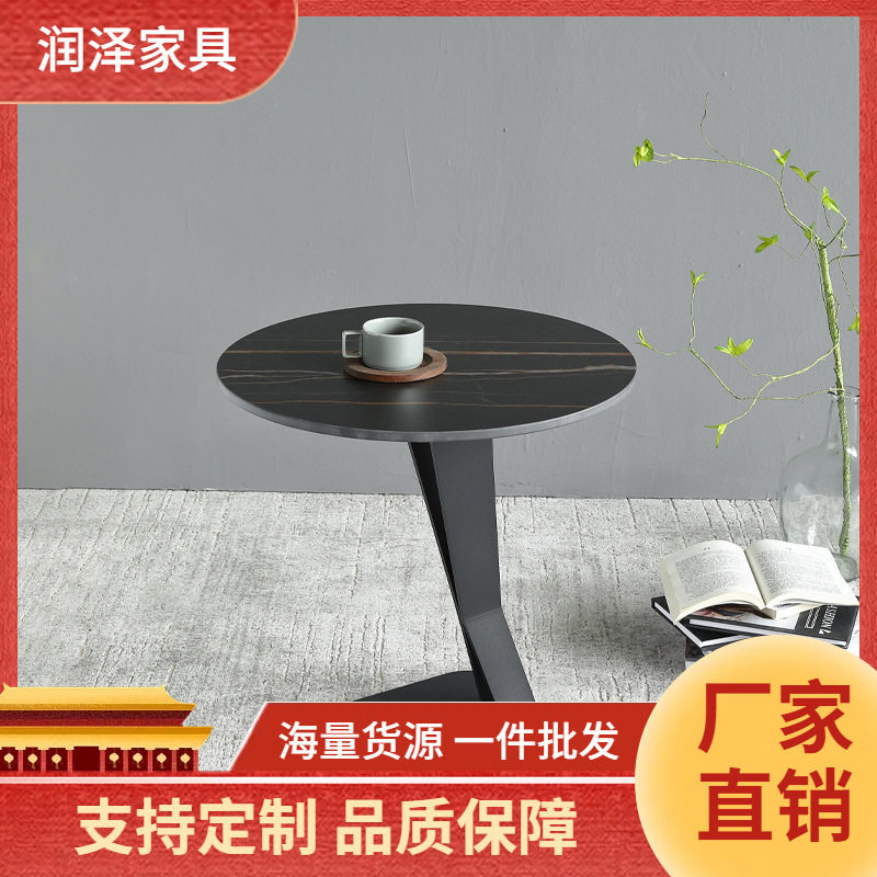 北欧客厅沙发边几轻奢新款创意设计师款现代简约网红圆形小茶几