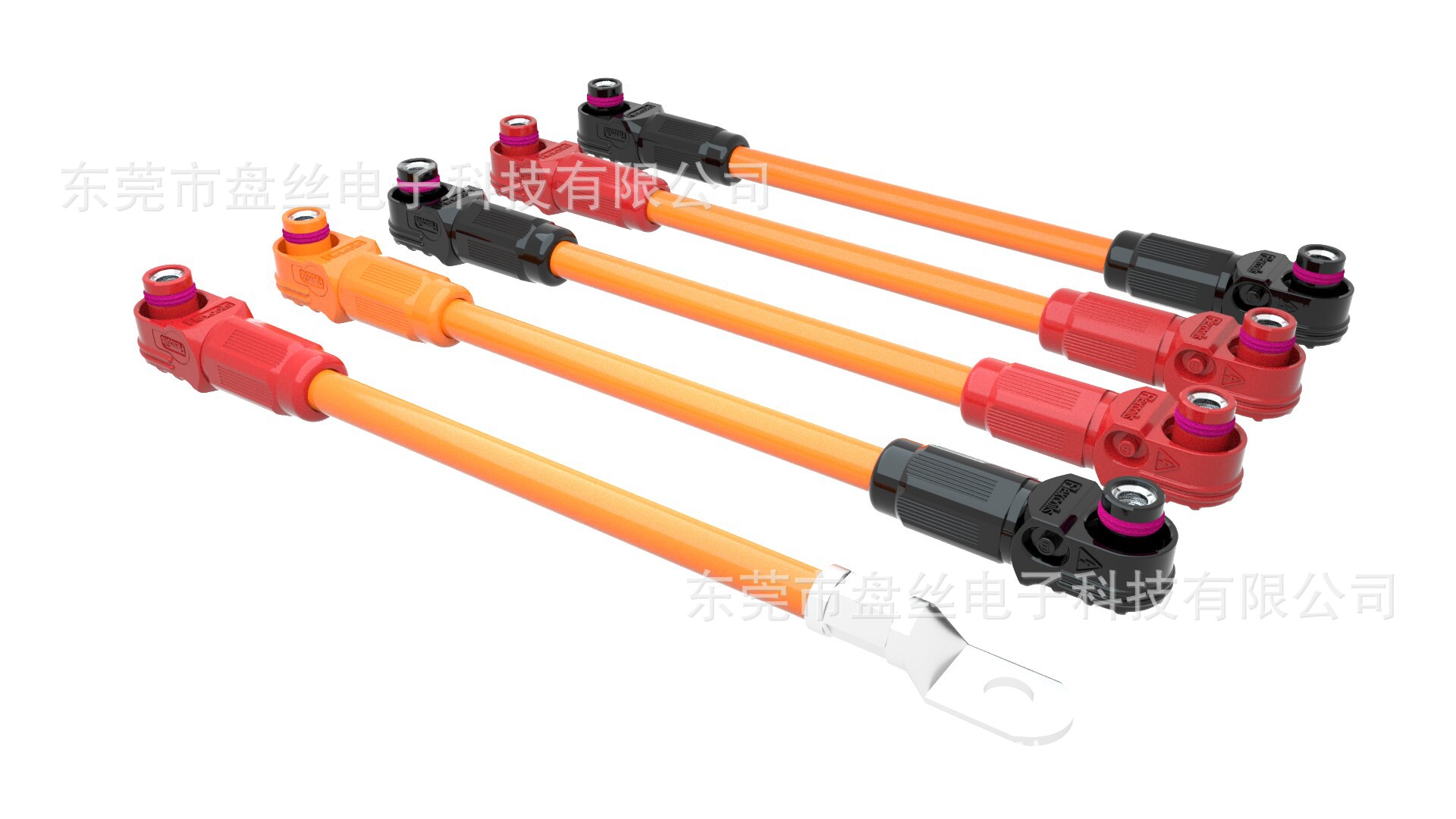120A/100A/60A储能连接器线束 连接器+SC线鼻  黑/红/橘黄色