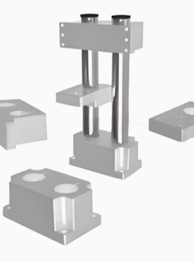替怡合达机构安装组平行锁块双孔底座ZCD17/18 19-D25D35-D50-D75