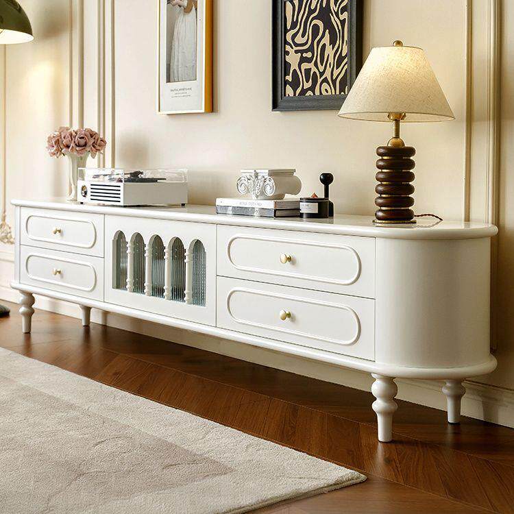 法式电视柜客厅家用2026新款茶几组合储物柜一体奶油收纳柜小户型