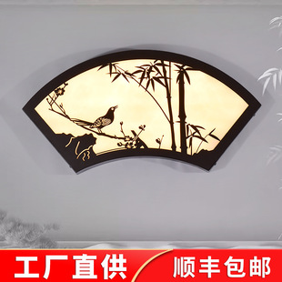 户外防水壁灯扇形镂空影壁墙装饰中式园林庭院景观灯围墙挂件饰灯