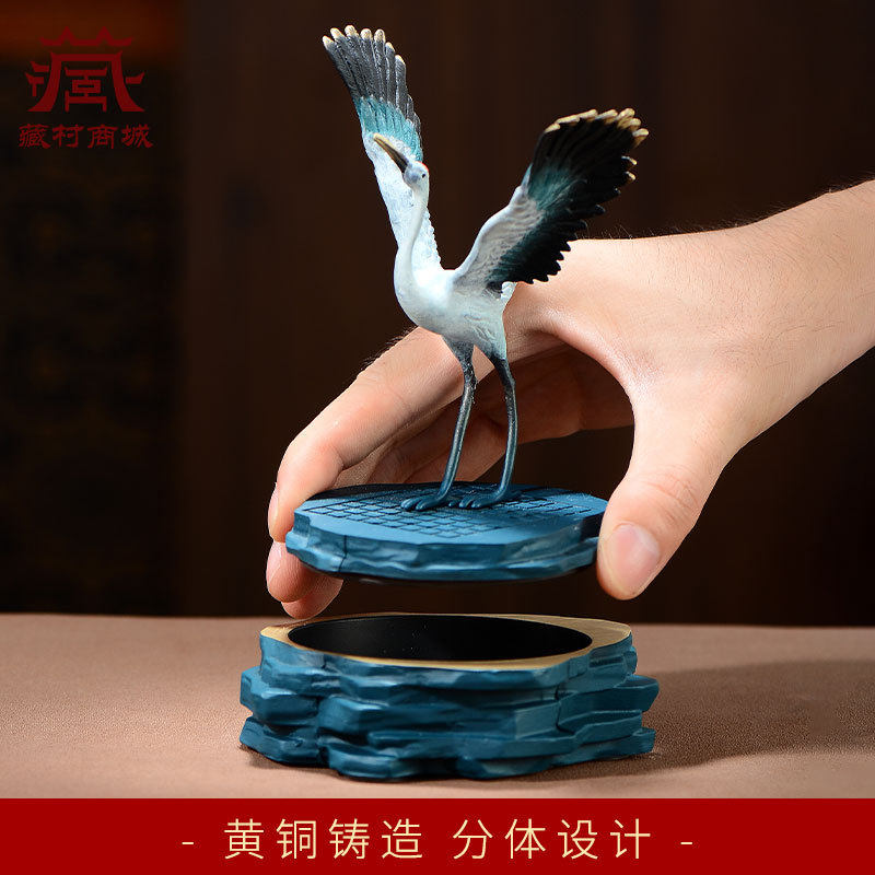 佛缘汇创意熏香炉鹤呜九皋盘香炉家居室内装饰摆件