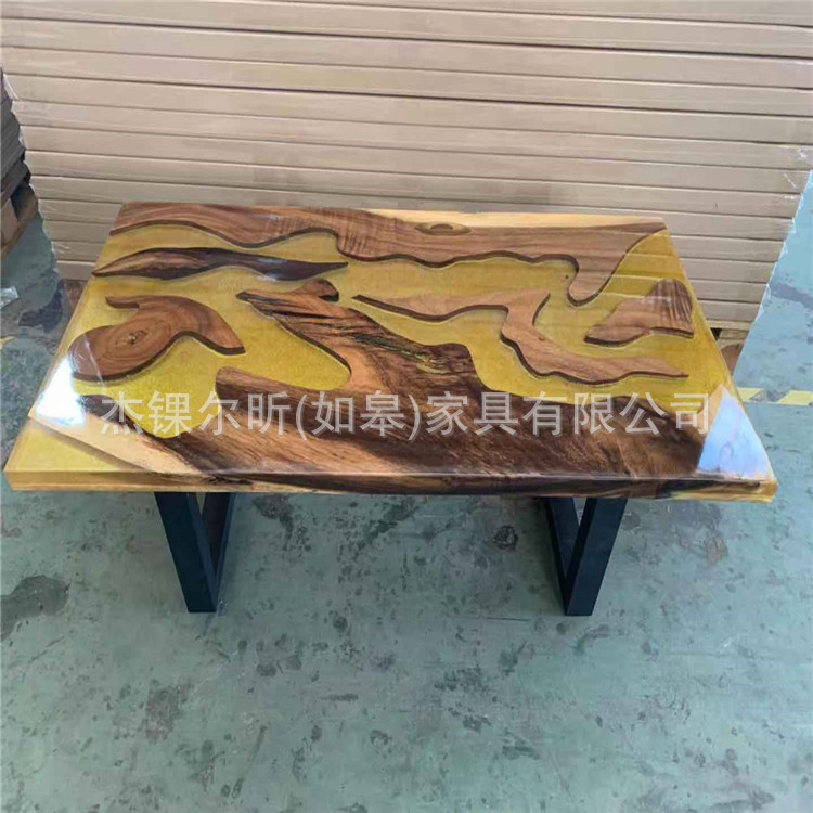 树脂河流桌实木方形茶几厂家直销
