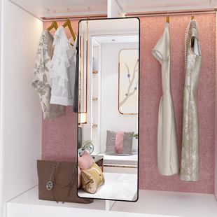 衣柜镜子内置推拉旋转内装 隐形伸缩折叠试衣抽拉放衣橱全身穿衣镜