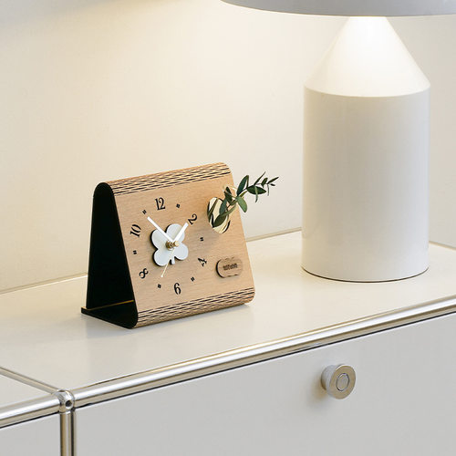 WOZOOM屋准客厅桌面艺术花瓶时钟摆件酒柜创意现代简约座钟装饰品