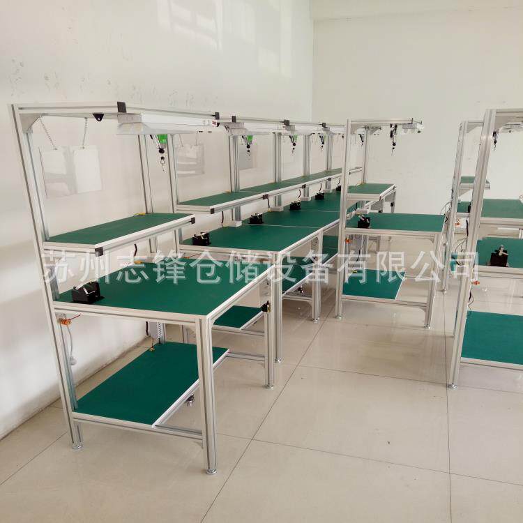 铝型材 防静电工作台带灯架重型工作台装配流水线线棒工作台 厂家