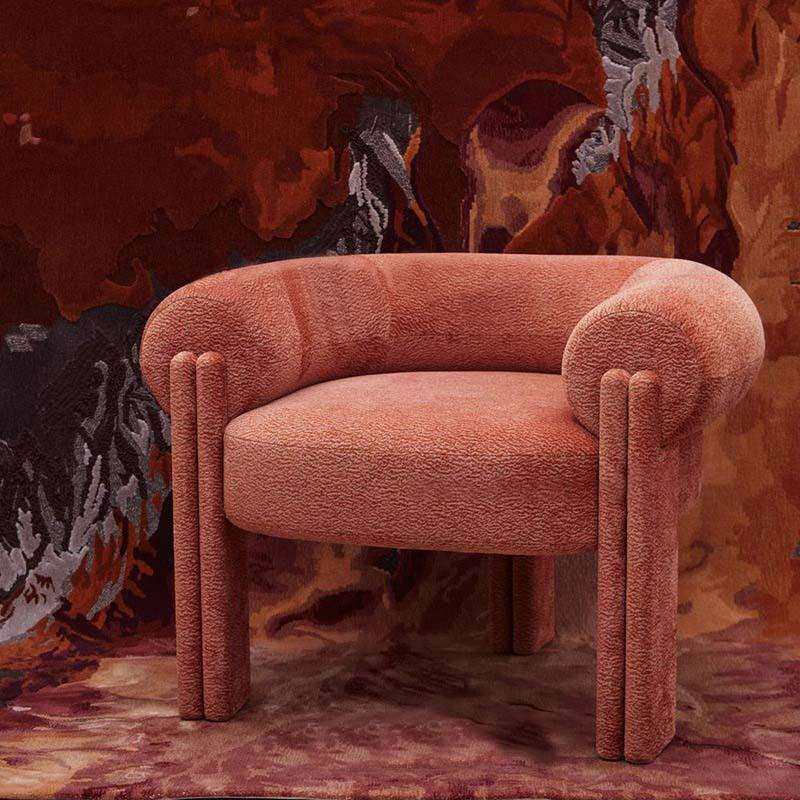 网红单人沙发椅现代简约轻奢泰迪绒布艺沙发客厅时尚休闲沙发椅