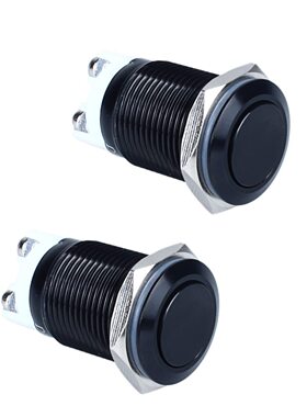 DMWD 2 件装 16 毫米锁闭金属按钮开关防水 IP66 防破坏 IK09 适