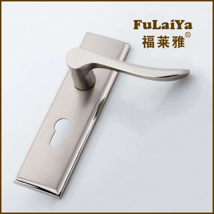 福莱雅锌合金镍拉丝单舌门锁F0108室内木门 家用工程门锁现货