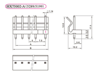 HX红星75002 5199-2A/3A/4A/5A/6A  5289 针座 接插件 5mm/7.5mm