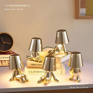 新品思考者小金人台灯卧室触摸氛围usb充电台灯床头台灯摆件