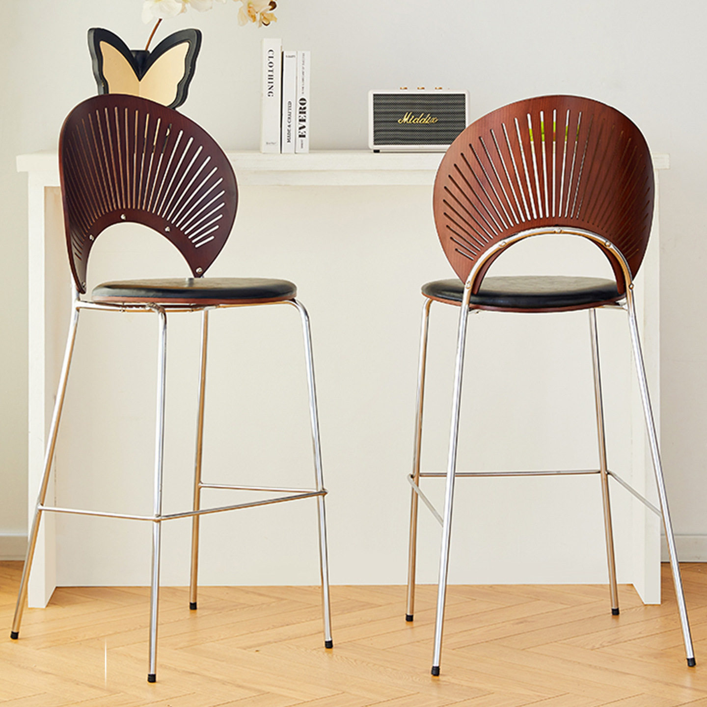 吧椅现代设计师椅子餐桌椅家用高脚凳子简约加高椅子咖啡厅靠背椅