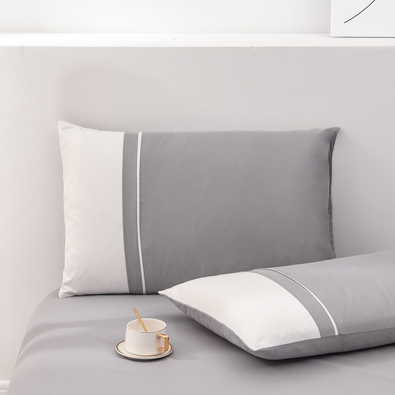 灰色四件套被套北欧简约酒店风1.5米床加厚男士0.9三件套宿舍潮流