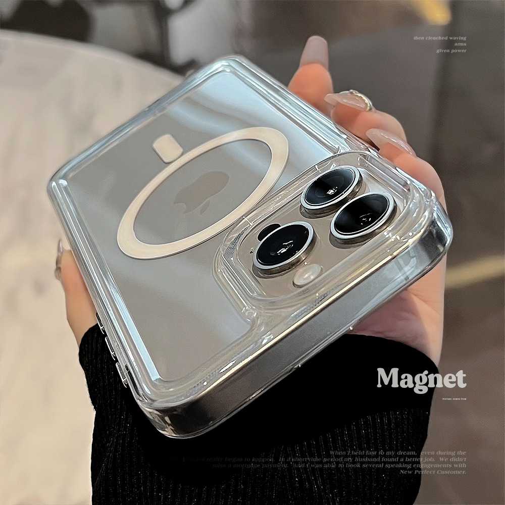 太空壳磁吸iPhone16苹果手机壳13Promax亚克力防摔14适用15高级硬