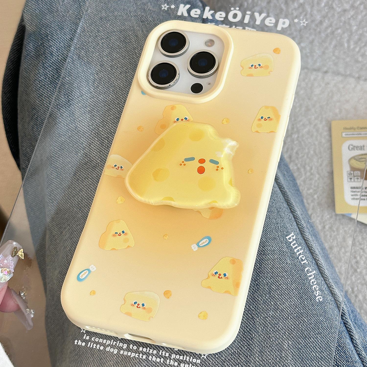 奶酪支架手机壳苹果15promax可爱iphone16适用14小众13防摔11软套