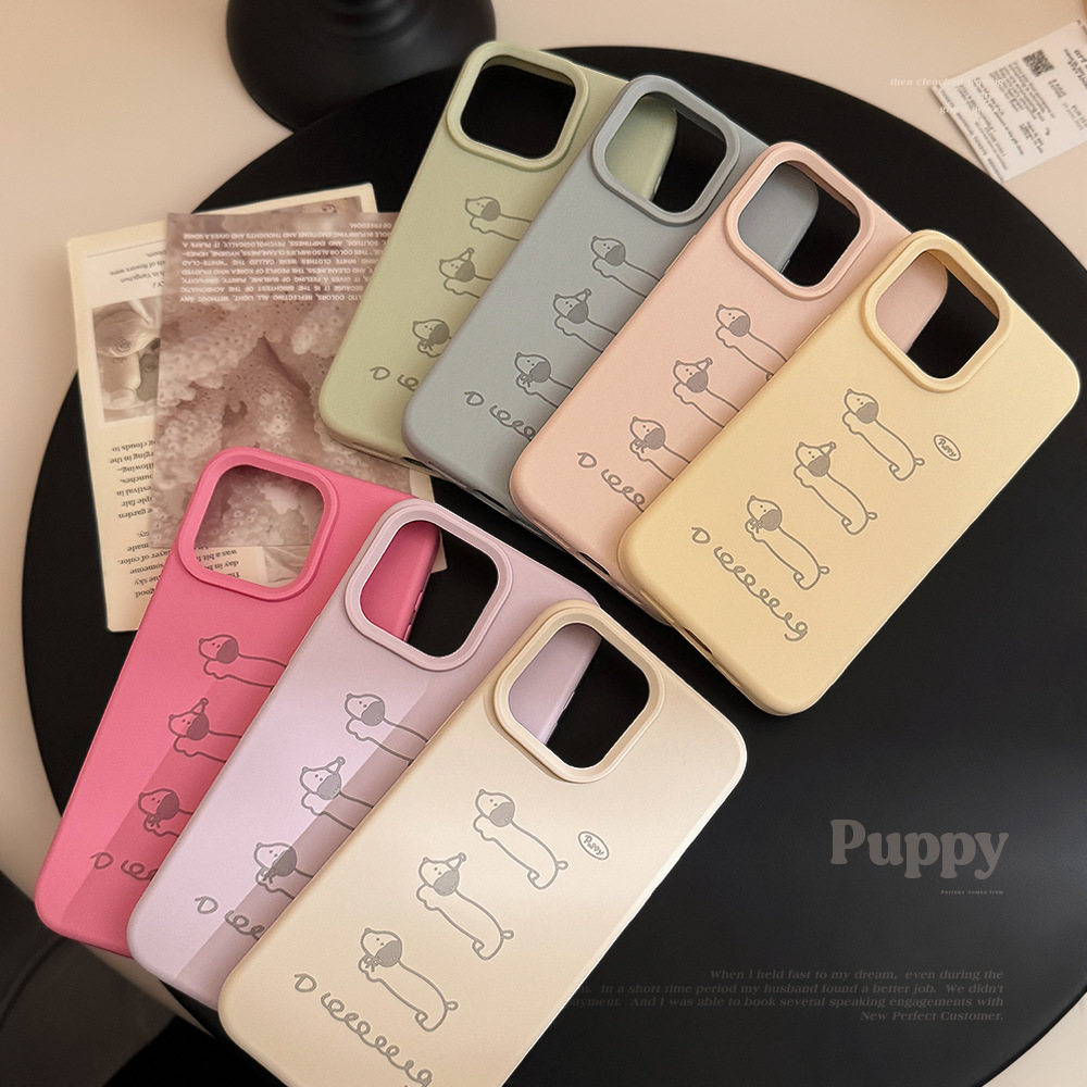 可爱腊肠狗适用iPhone15promax手机壳16苹果14韩系卡通13男女12软
