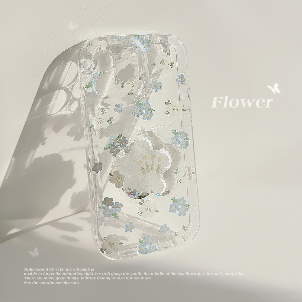 ins碎花15适用iphone16苹果14promax手机壳11简约13pro油包支架12