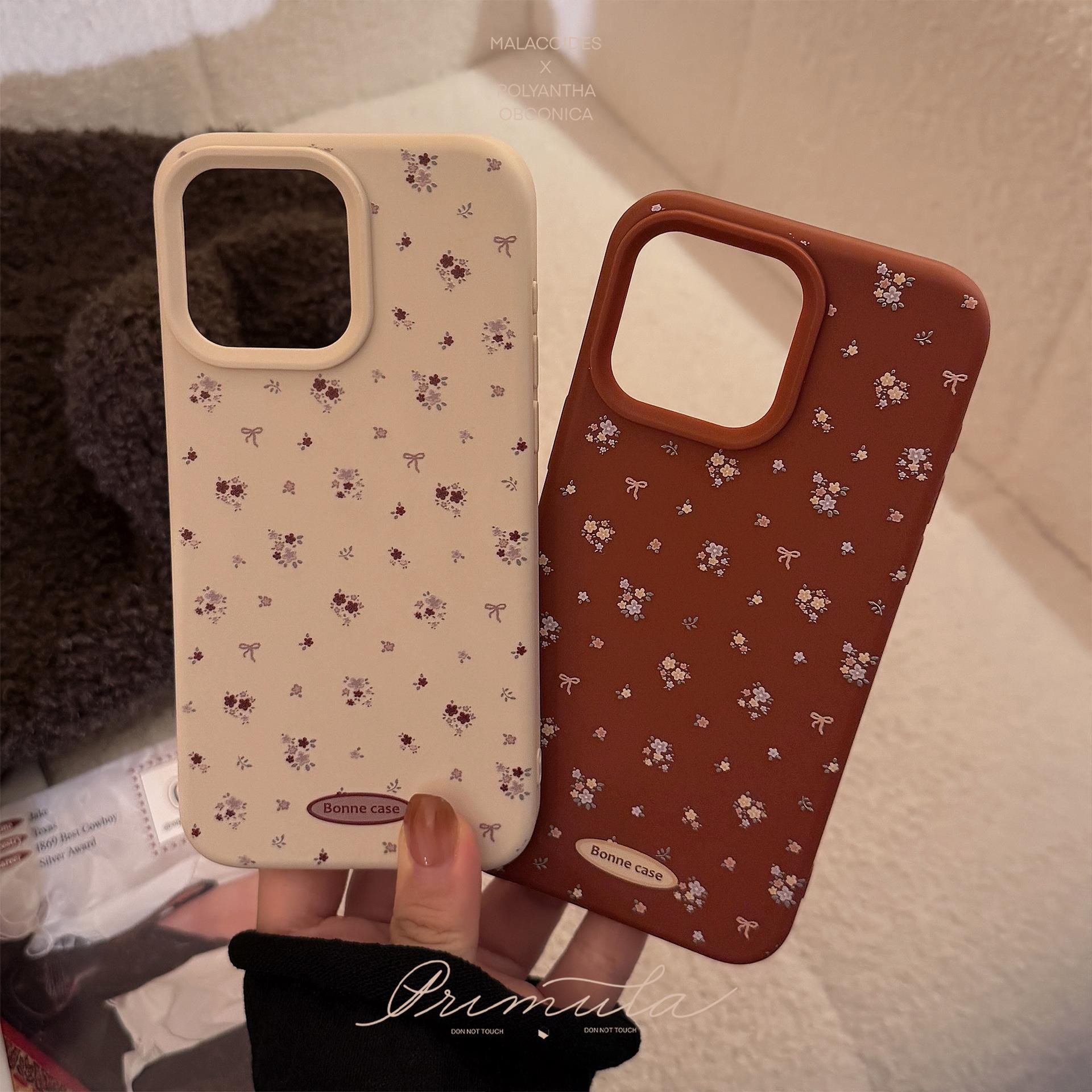 ins复古小碎花iphone16手机壳苹果15温柔气质13适用14pro max软套