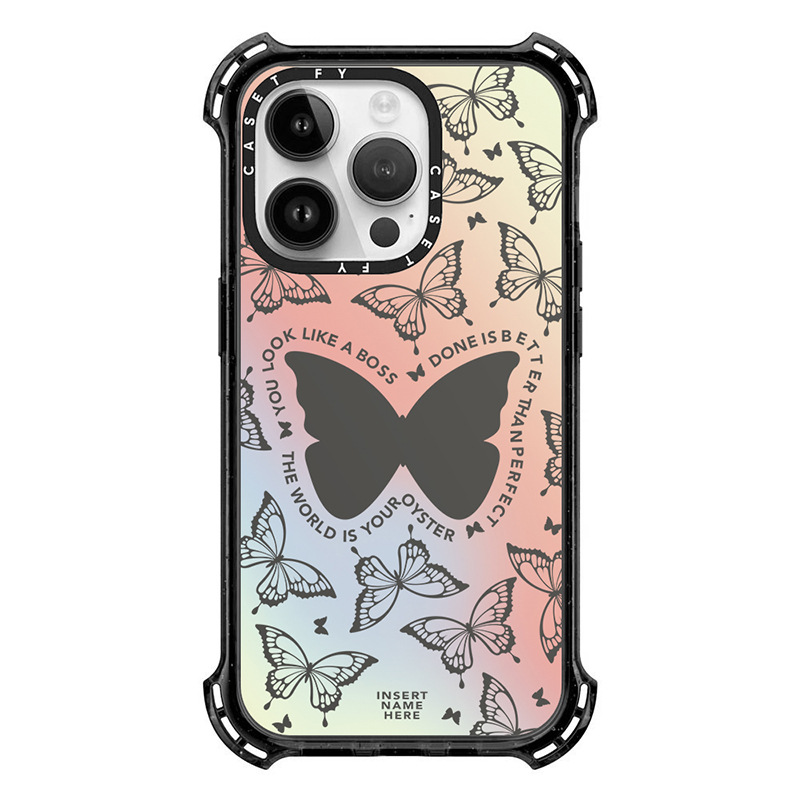 【官方正品】CASETiFY 四角防摔渐变蝴蝶适用苹果iPhone15ProMax手机壳14pro潮牌13/12软