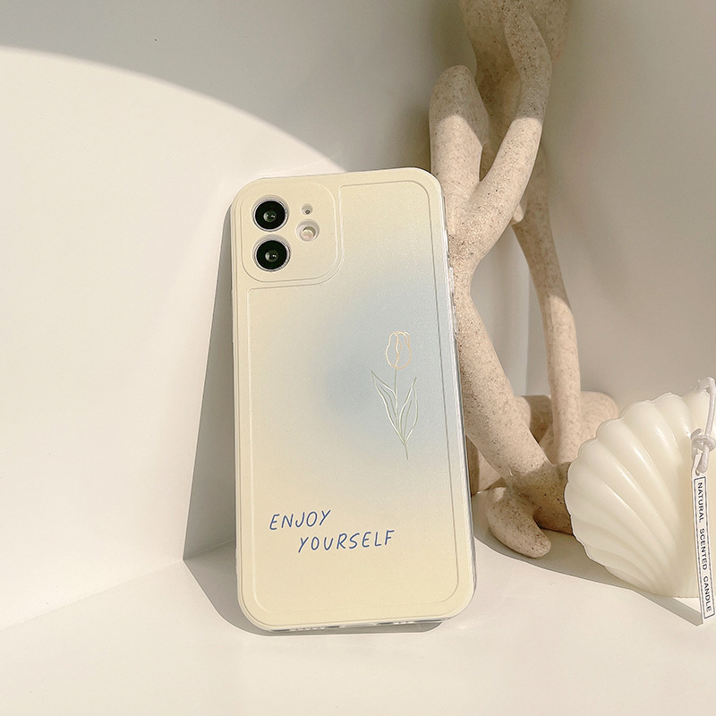 ins渐变iphone16苹果13软15pro全包xs max手机壳xr硅胶14适用花朵
