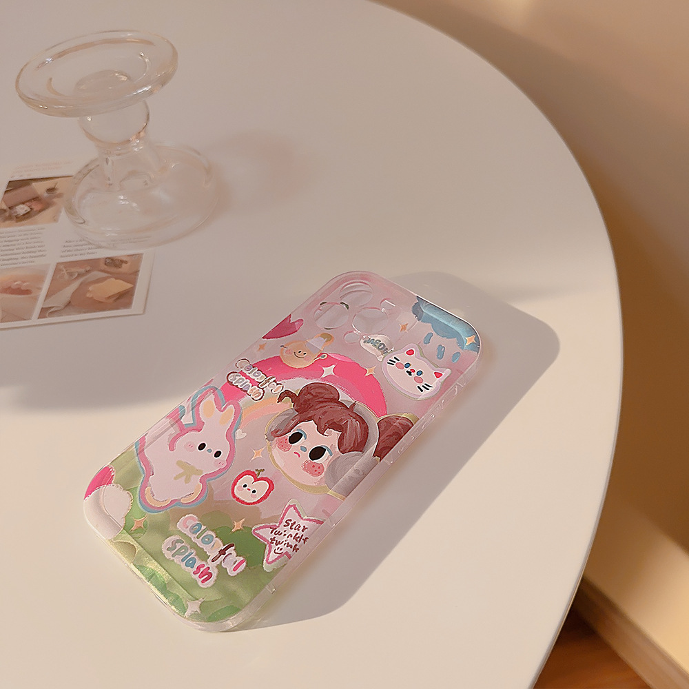 油画适用iphone14手机壳苹果15pro max保护套13男女16少女11透明