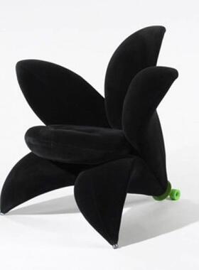 BJ-15X北欧创意个性异形花朵沙发极简花瓣百合椅别墅设计师花布