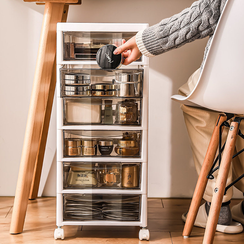 办公桌下文件收纳柜抽屉式多层收纳盒桌面书桌移动带轮推车置物架