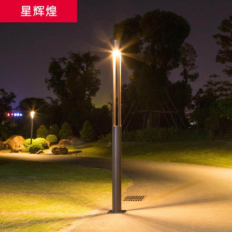 LED方形柱高杆庭院灯户外防水圆形花园景观灯公园景区人行道路灯