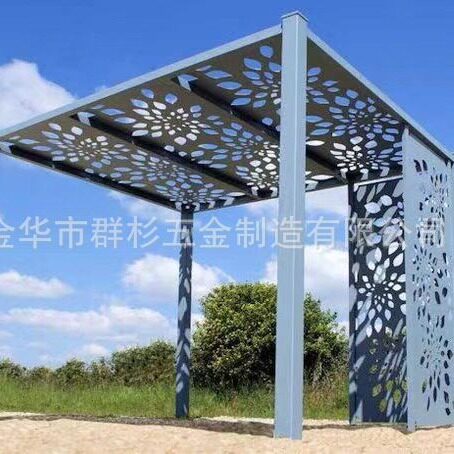 金属景观凉亭廊架回廊庭院遮雨棚景观亭别墅花园现代简约防腐凉亭