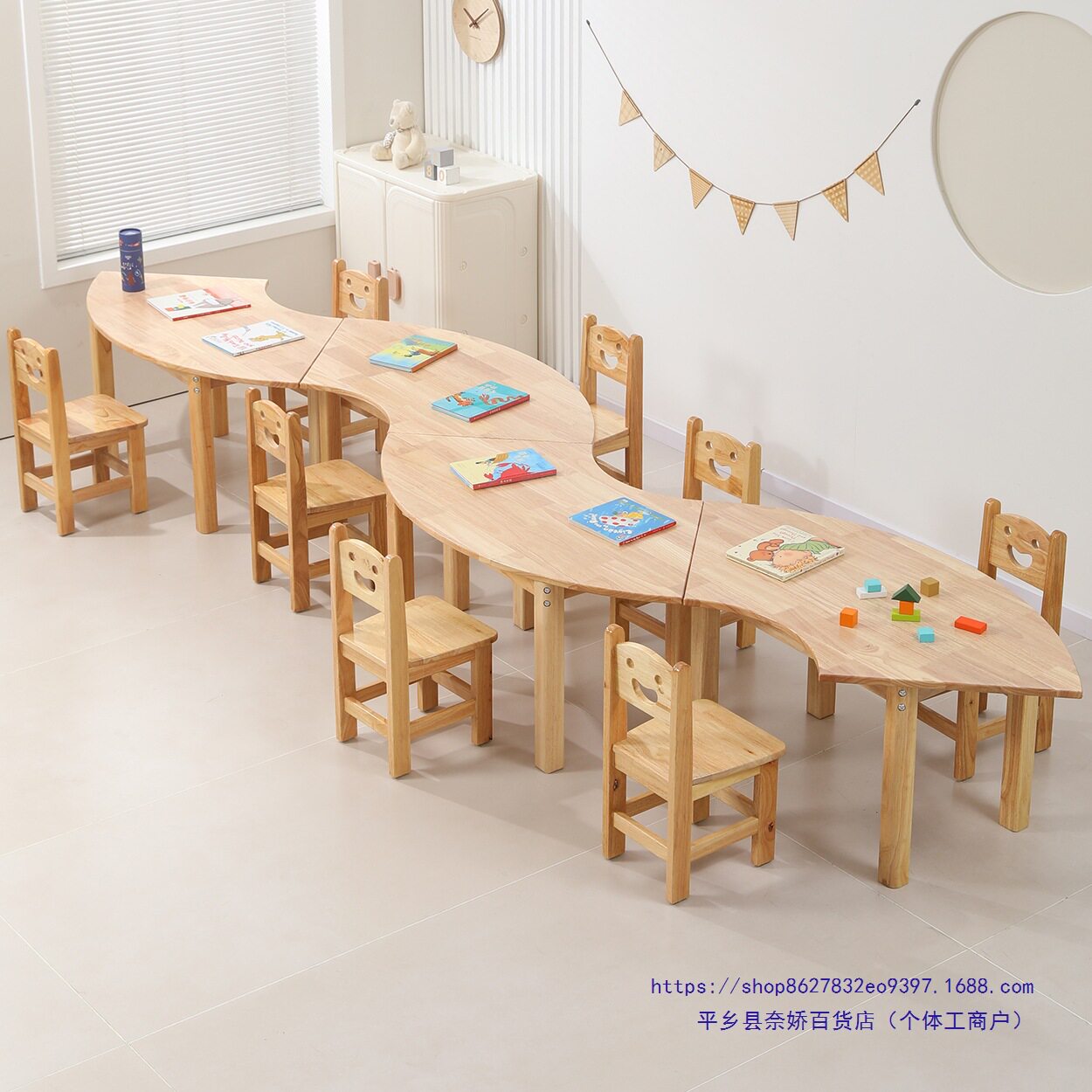 幼儿园实木多功能美工绘画桌椅