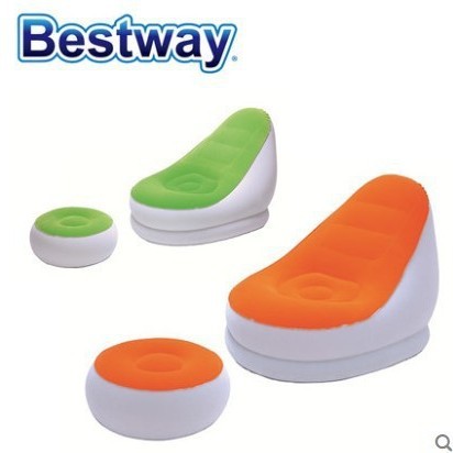 Bestway充气沙发75053单人家用充气沙发床双人沙发植绒沙发67277