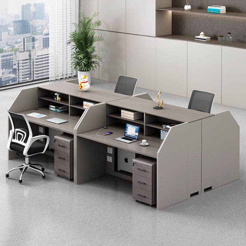 办公室办公桌椅组合四人员工位卡座简约现代2/4/6人位财务职员桌