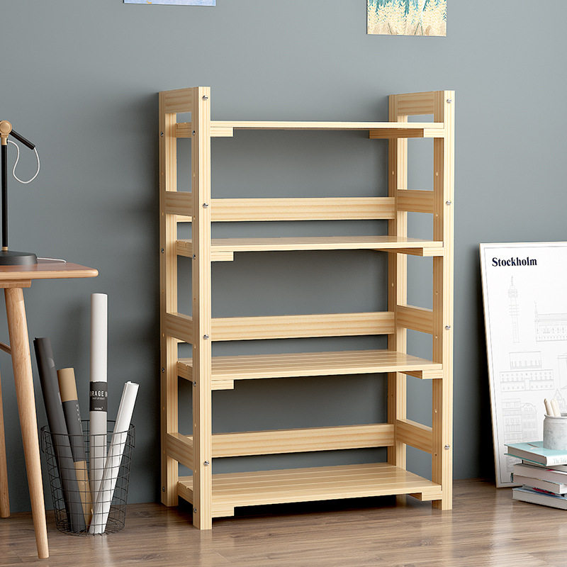 批发置物架实木打印机架子落地收纳厨房阳台客厅简约书架多层货架