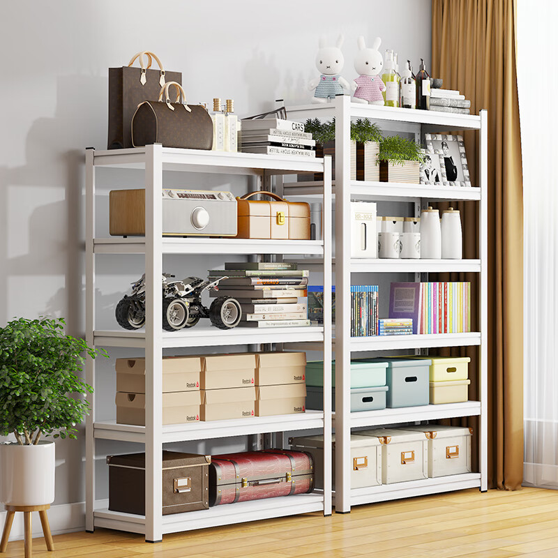 带轮移动货架置物架仓储仓库展示架超市阳台多层收纳架白色铁架子