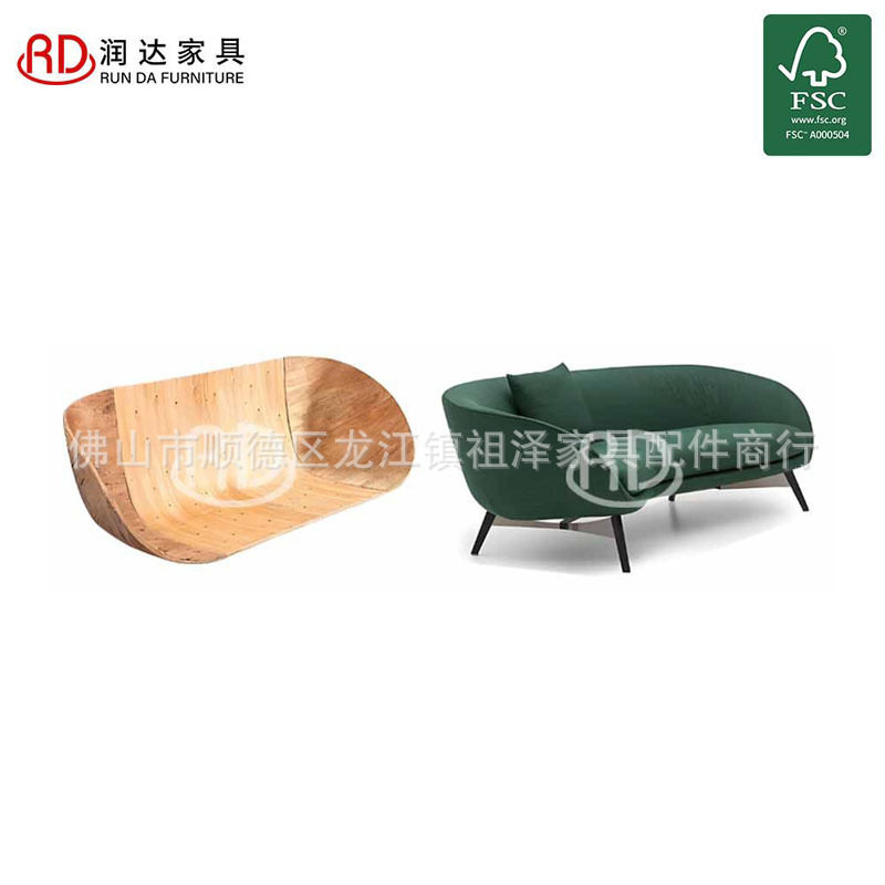 计款半圆异型布艺沙发北欧轻奢简约出口办公休息室扶手椅弯板
