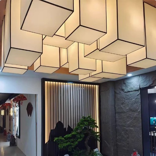 中式仿古羊皮串串吊灯制作