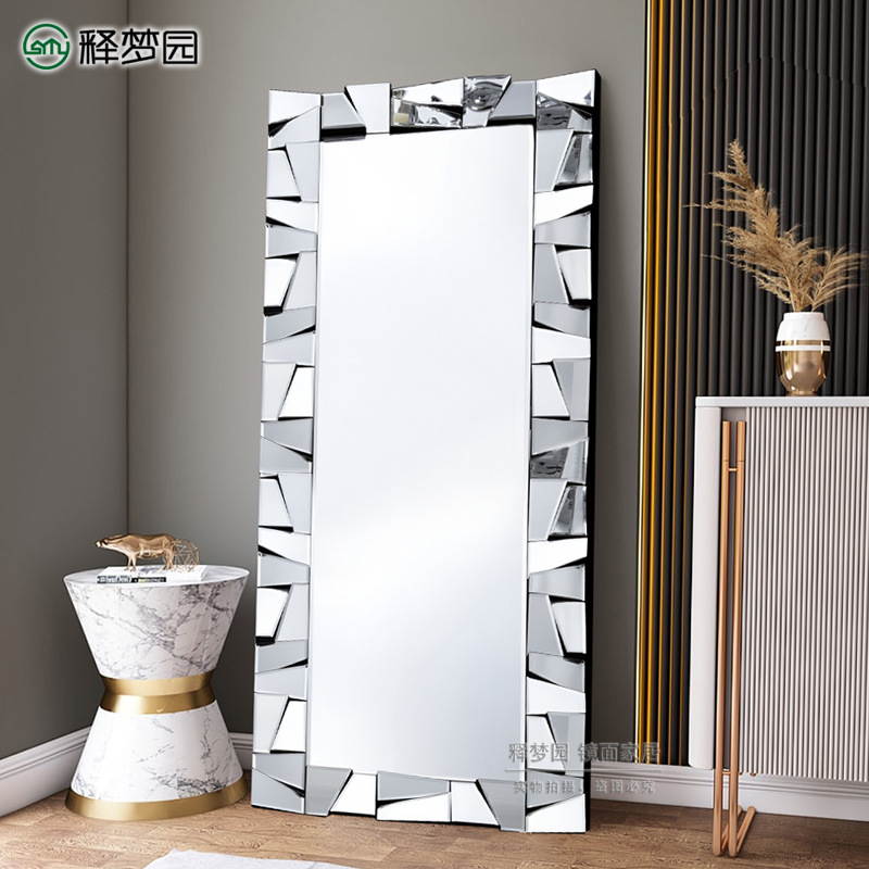 落地镜子装饰镜玄关镜全身镜 穿衣镜试衣镜服装店镜子2238