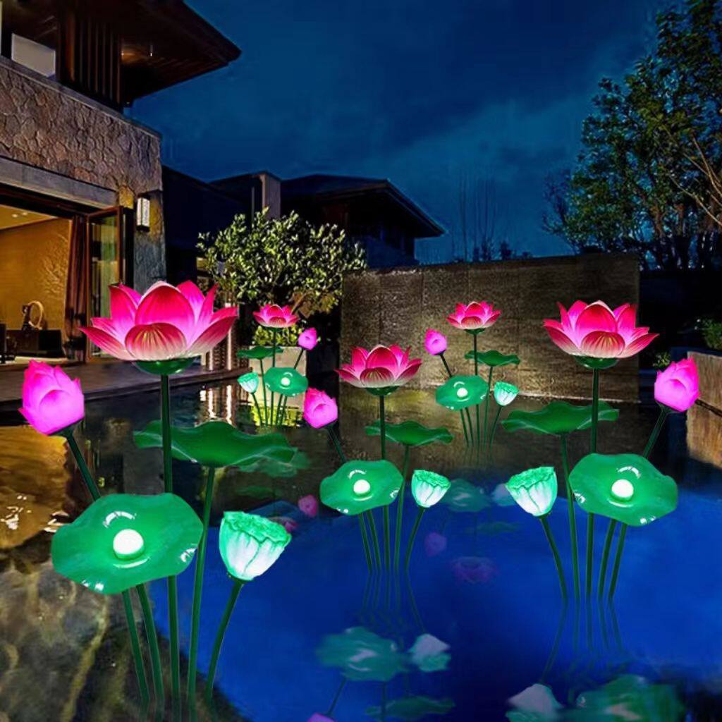 户外防水水浮莲花灯亮化景观