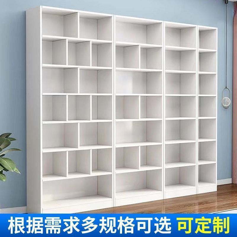 全实木松木带门可组合书架书柜