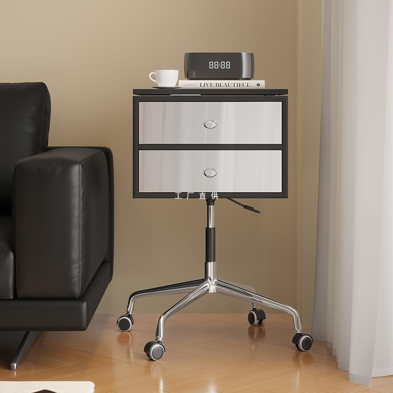 沙发旁边几创意黑色现代简约客厅侧边柜迷你茶几小桌子可移动边柜