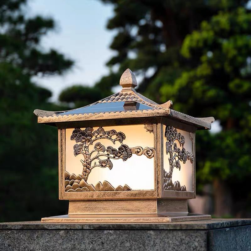 太阳能LED防水庭院柱头灯
