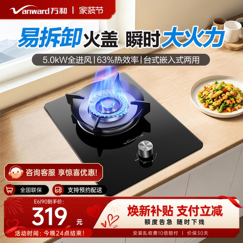 万和E6单灶猛火5.0kW燃气灶