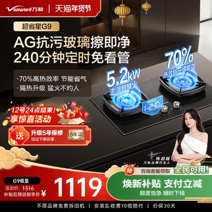 [品牌补贴]万和猛火燃气灶G9家用双灶定时天然气台嵌两用灶具