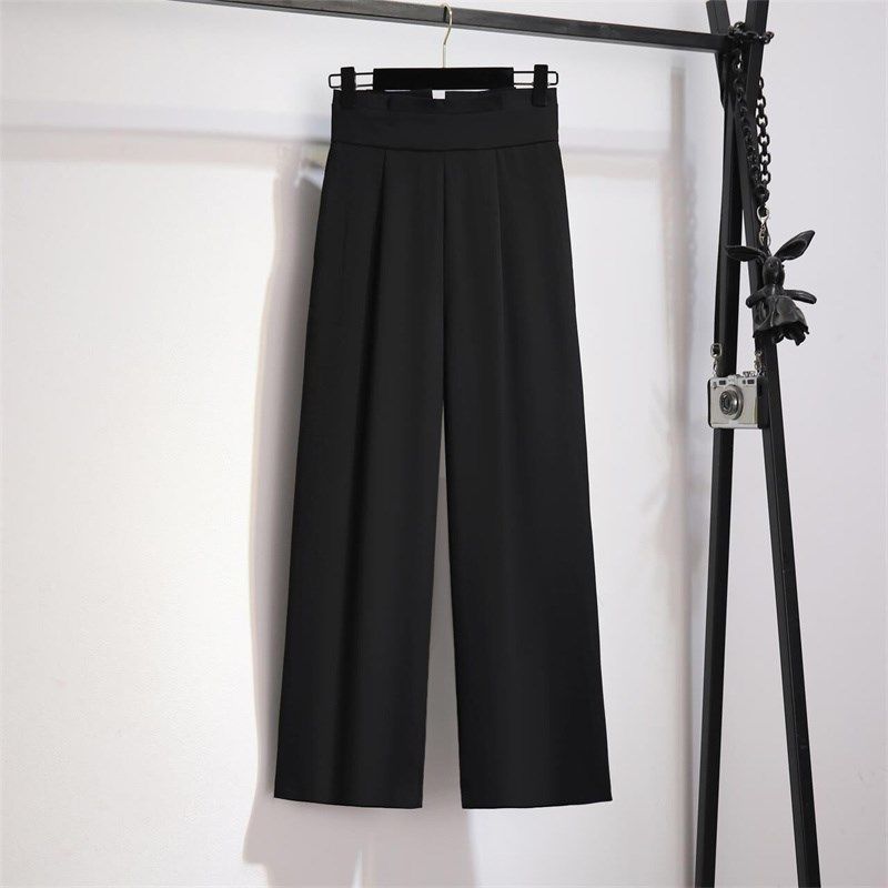 垂感高腰西装阔腿裤女夏季薄款裤子宽松显瘦高级感花苞直筒休闲裤