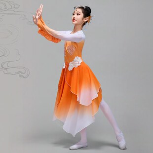 灵鳞舞蹈服儿童潋滟扇子独舞剧目表演服少儿红鳞飘逸古典舞演出服