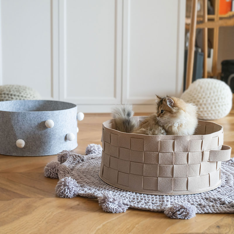 毛大官猫窝冬天保暖毛毡猫窝半封闭可拆洗猫窝垫宠物床四季通用