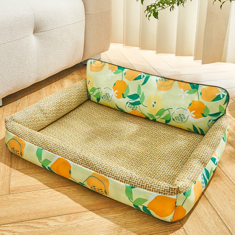 猫窝夏季藤编凉席猫咪夏天沙发床垫子可拆洗狗窝四季通用宠物用品