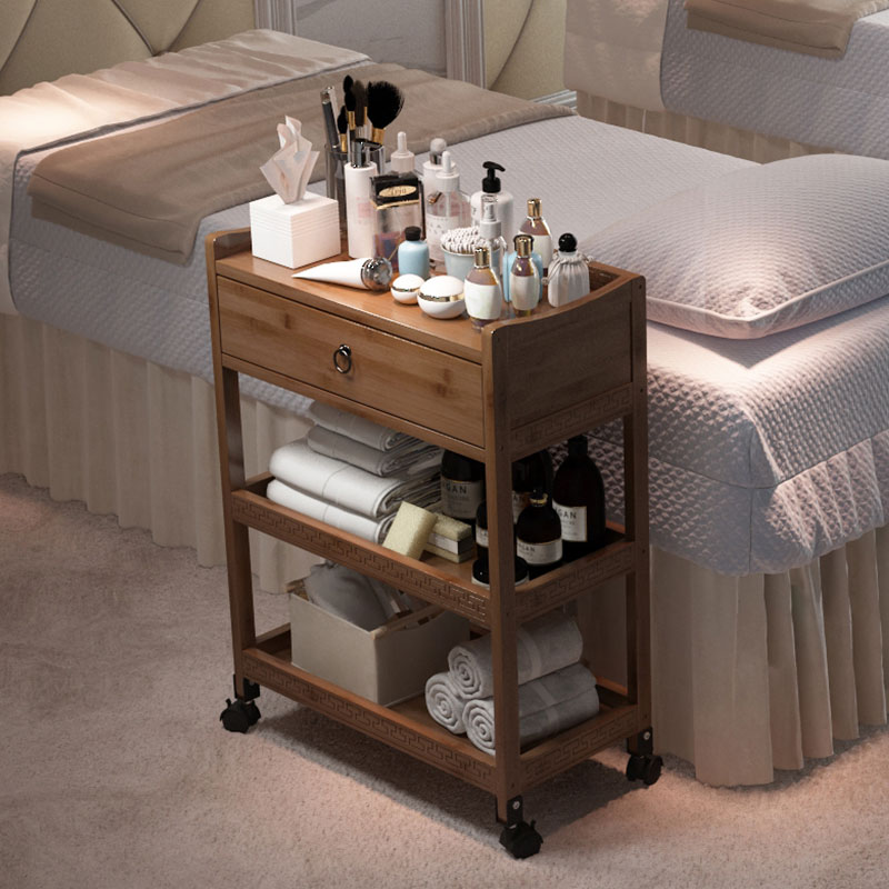 画车美术专用油画工具车多功能移动画具小推车三层实木制油画颜料