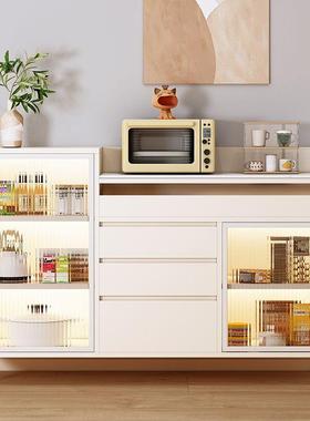 物餐边柜现简代约BEG客墙厅靠厨房储物柜子岩板轻奢一体家用橱柜